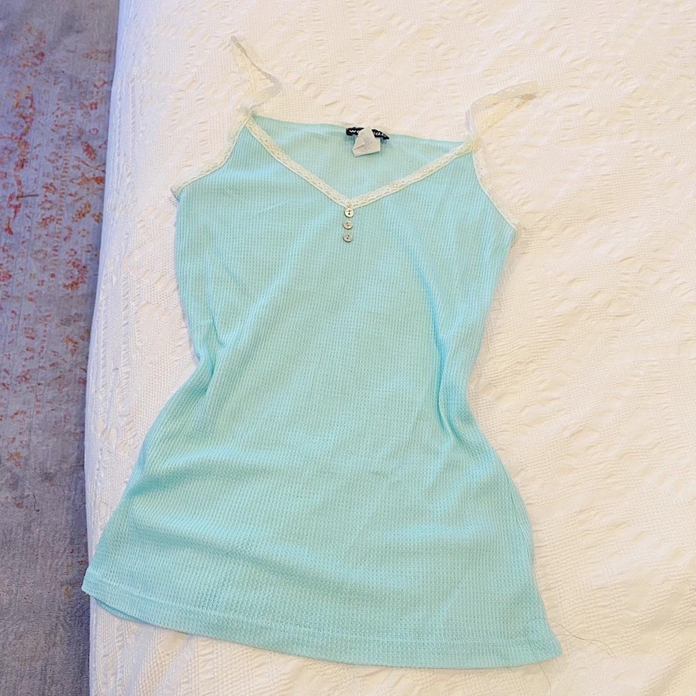 Teal Wet Seal Lace Cami
